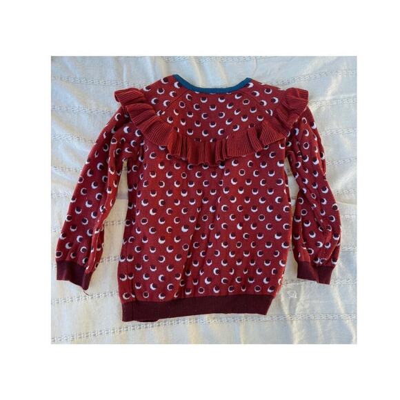 Wild Flowers Cardigan, Ruffle, All Over Pattern, Blue‎ Accents, Sz 6 - Picture 2 of 6